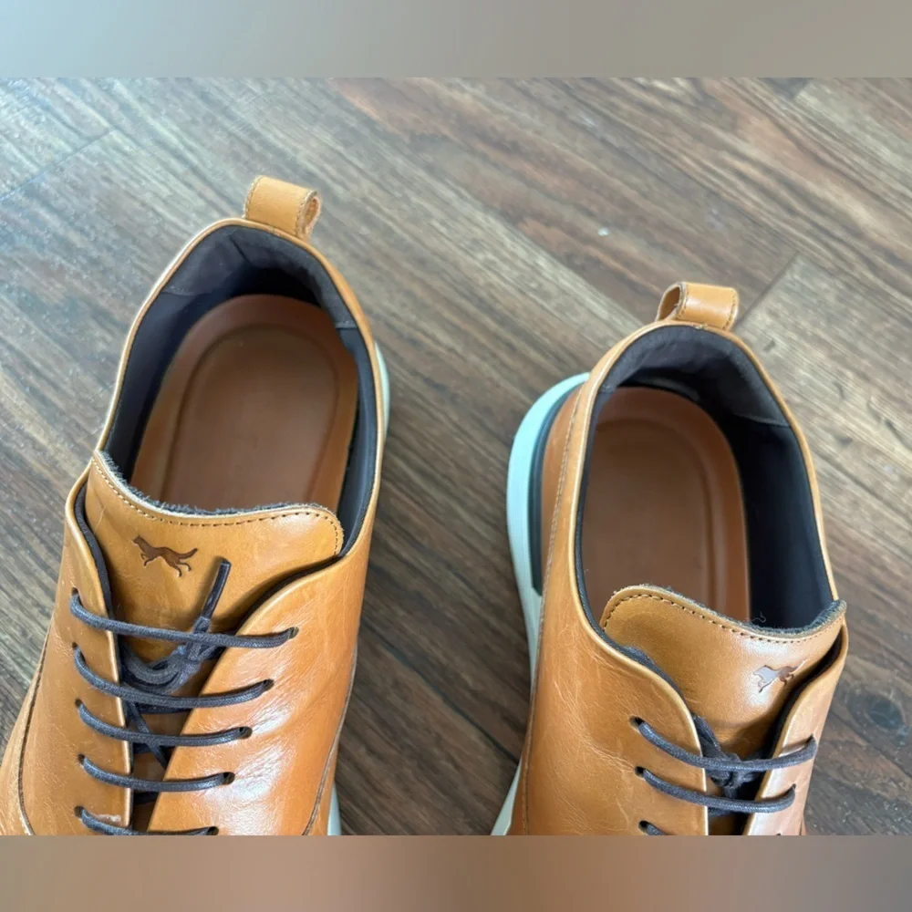 Wolf and Shepherd Tan Honey Leather Calfskin Crossover Longwing Shoes